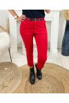 PACK 5 BROEK MET RIEM S M L XL XXL P031 ROOD