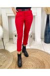 PACK 5 BROEK MET RIEM S M L XL XXL P031 ROOD