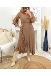 VESTIDO VELO LARGO 9882 CAMEL