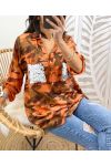 TÚNICA DE CAMUFLAJE LENTEJUELAS OVERSIZE PE118 NARANJA