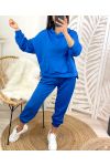 ENSEMBLE SWEAT A CAPUCHE + PANTALON JOGG ASSORTI PE144 BLEU ROYAL