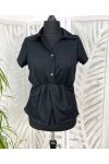 BLUSE MIT KNÖPFEN PE221 SCHWARZ