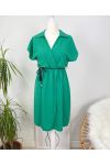 ROBE DRAPEE AVEC LIEN PE418 VERT