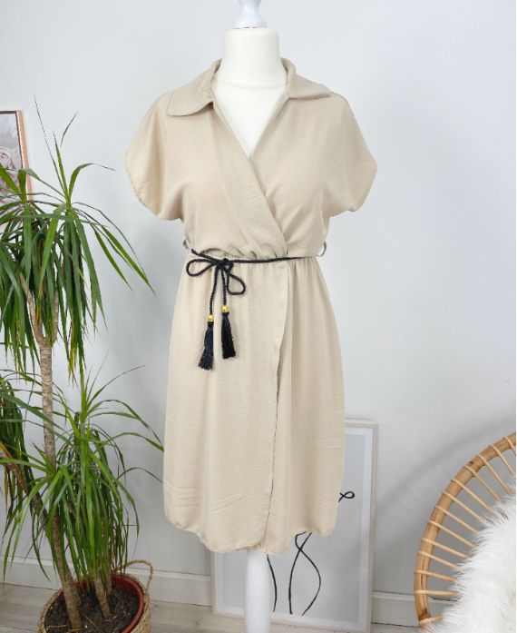 DRAPEE DRESS WITH PE418 BEIGE LINK