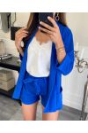 SHORT 2 POCHES AVEC LIEN PE595 BLEU ROYAL