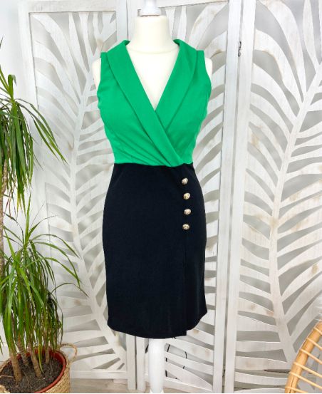 BUTTON JURK PE385 GROEN