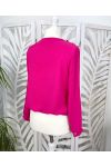 BLOUSE DRAPEE STYLE OFFICIER PE636 FUSHIA