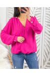 CAMICIA DRAPPEGGIATA STILE UFFICIALE PE636 FUSHIA