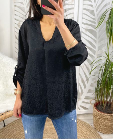 BLUSA TEJIDOS ENCAJE PE374 NEGRO