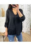 BLUSA TESSUTI PIZZO PE374 NERO