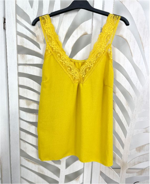 TOP CARACO LACE PE445 GIALLO