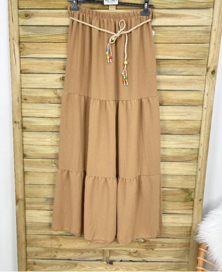 LONG SKIRT + PE787 CAMEL BELT