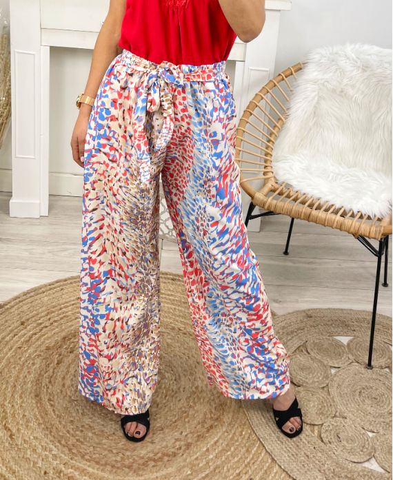 PANTALON PALAZZO PE1458 ROUGE