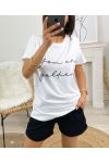 T-SHIRT COTON "YOU ARE GOLDEN" PE963 BLANC