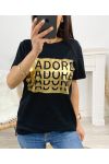 BAUMWOLL-T-SHIRT "I ADORE" PE971 SCHWARZ