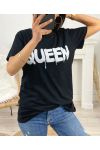 QUEEN T-SHIRT COTONE PE975 NERO