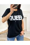 QUEEN T-SHIRT COTONE PE975 NERO