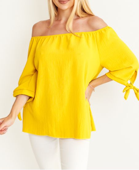 TOP ESCOTE ELÁSTICO PE1391 AMARILLO