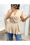 TOP LIEN BOUCLE PE1013 BEIGE