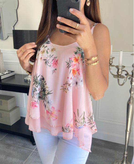 FLORAL TOP PE1170 ROZE