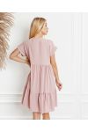 ABITO OVERSIZE SCOLLO A V PE1191 ROSA