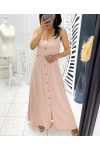 ROBE LONGUE A BOUTONS PE1234 ROSE