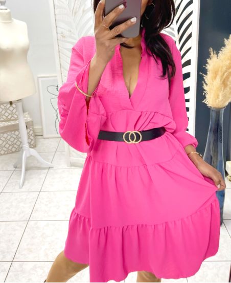 ABITO SEMPLICE OVERSIZE PE983 FUSHIA