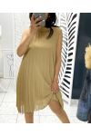 ROBE PLISSEE EVASEE PE645 CAMEL