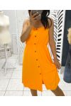 STRAPLESS DRESS WITH BUTTONS PE2000 ORANGE