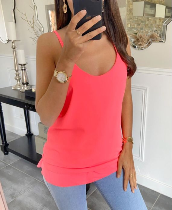 TOP MET BANDJES PE2045 NEON ROZE