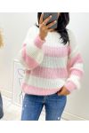 MORBIDO MAGLIONE STRIPE AH11 ROSA CHIARO