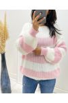 MORBIDO MAGLIONE STRIPE AH11 ROSA CHIARO