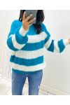 ZACHTE PULLOVER STRIPE AH11 OLIE BLAUW