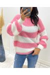 MORBIDO MAGLIONE STRIPE AH11 ROSA