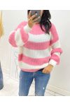 MORBIDO MAGLIONE STRIPE AH11 ROSA