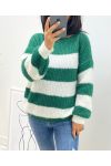 PULLOVER DOUX RAYE AH11 VERT EMERAUDE