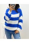 MORBIDO MAGLIONE STRIPE AH11 BLU ROYAL