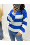 MORBIDO MAGLIONE STRIPE AH11 BLU ROYAL