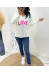 PULLOVER LAINE LOVE AH65 BLANC