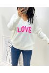 PULLOVER LAINE LOVE AH65 BLANC