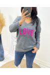 MAGLIA IN LANA LOVE AH65 GRIGIO