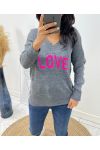 MAGLIA IN LANA LOVE AH65 GRIGIO