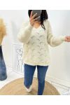 PULLOVER DOUX AJOURE AH62 BEIGE