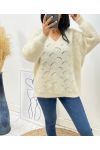 PULLOVER DOUX AJOURE AH62 BEIGE