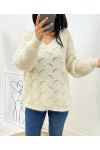 PULLOVER DOUX AJOURE AH62 BEIGE