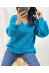 SOFT OPENWORK PULLOVER AH62 OIL BLUE