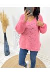 PULLOVER DOUX AJOURE AH62 ROSE