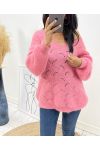 SOFT OPENWORK SWEATER AH62 PINK