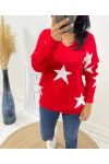 PULLOVER LAINE ETOILE AH90 ROUGE