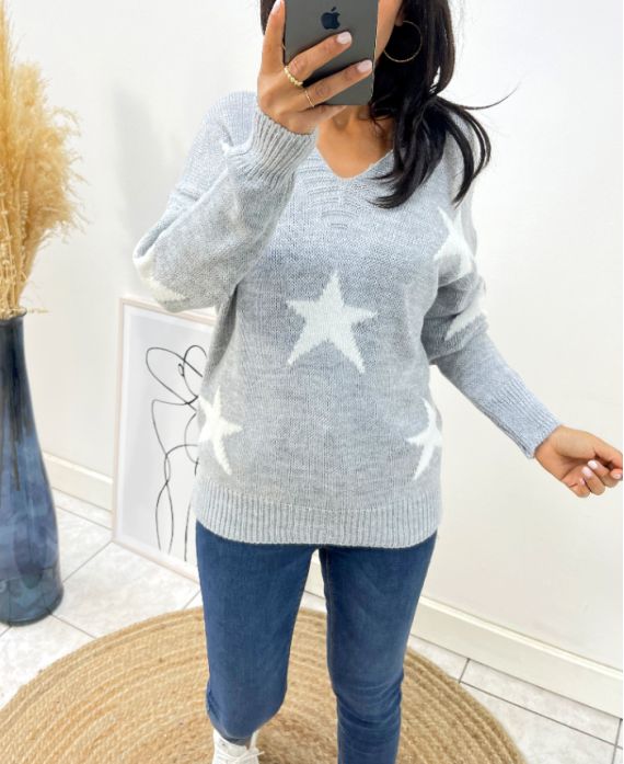 PULLOVER IN LANA STAR AH90 GRIGIO CHIARO